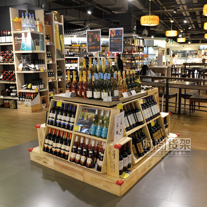 超市貨架_紅酒促銷(xiāo)展示桌